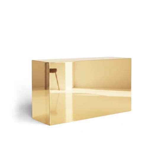 bancone bar desk specchio oro gold mirror counter noleggio allestimenti rental