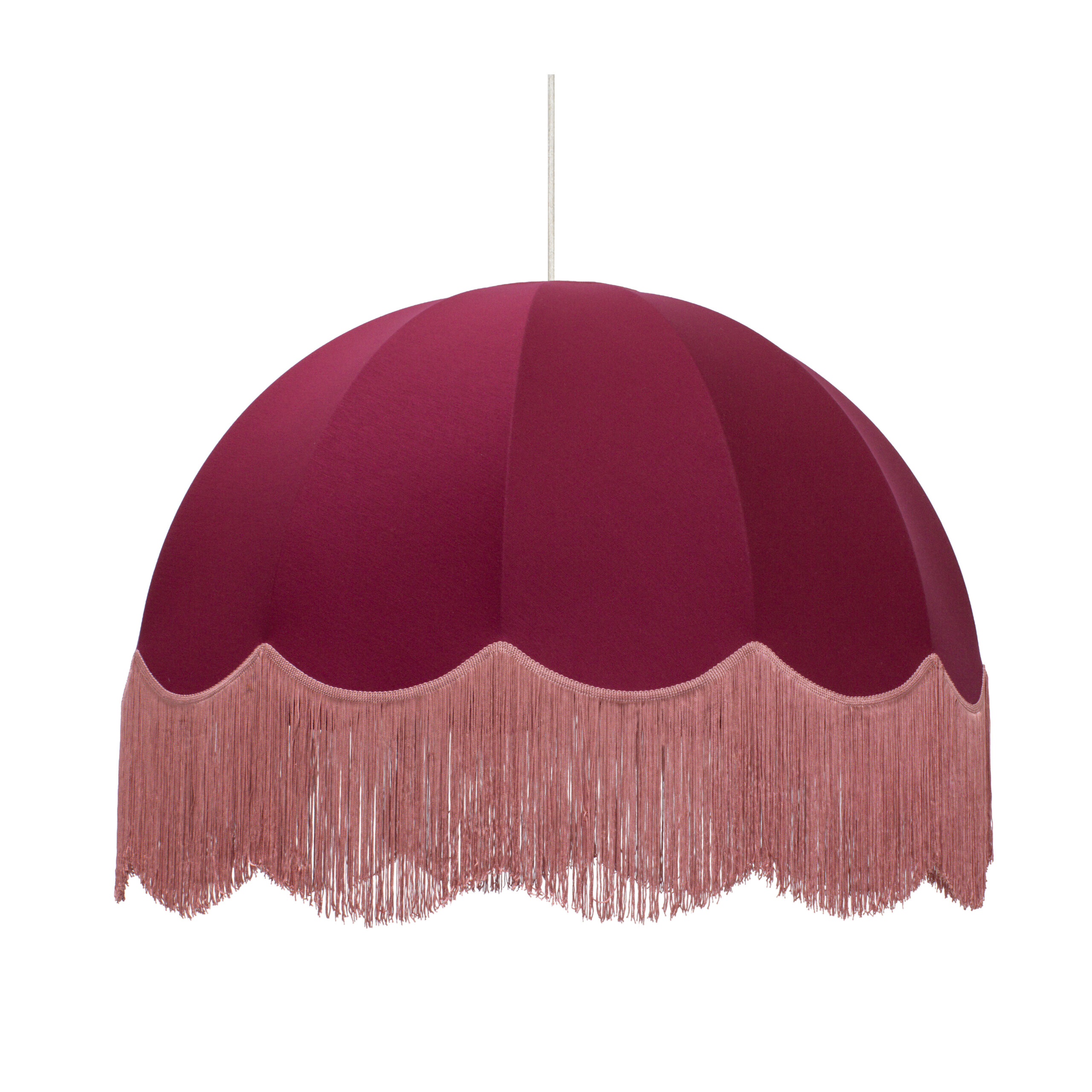 noleggio lampadari ad arco frange in tessuto bordo bourgundy allestimenti
